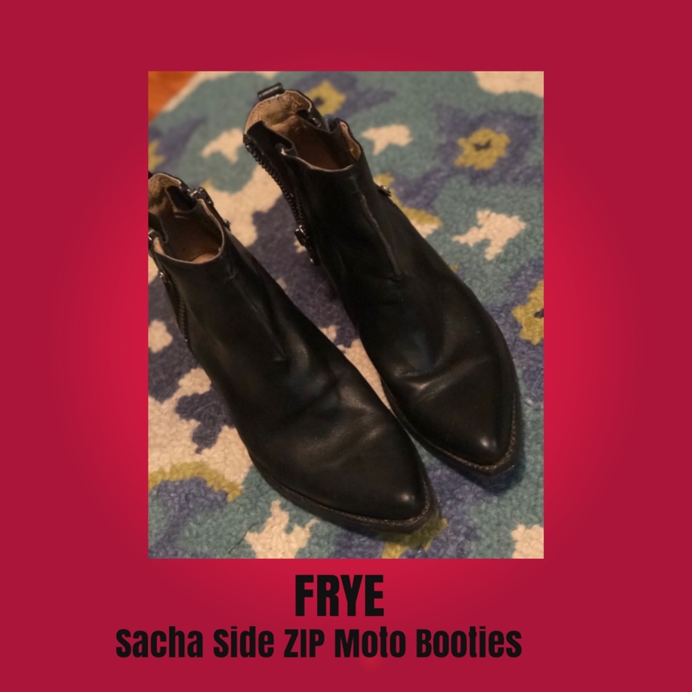 Frye, Sacha zip Moto Booties, Size 10
